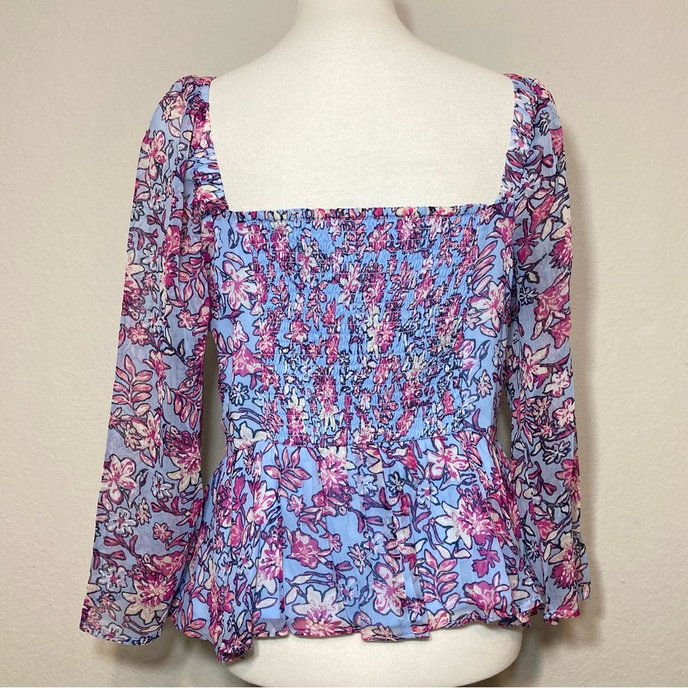 NWT FRENCH CONNECTION Women’s Hallie Peplum Smocked Back Halter Top Size Large - Picture 7 of 16
